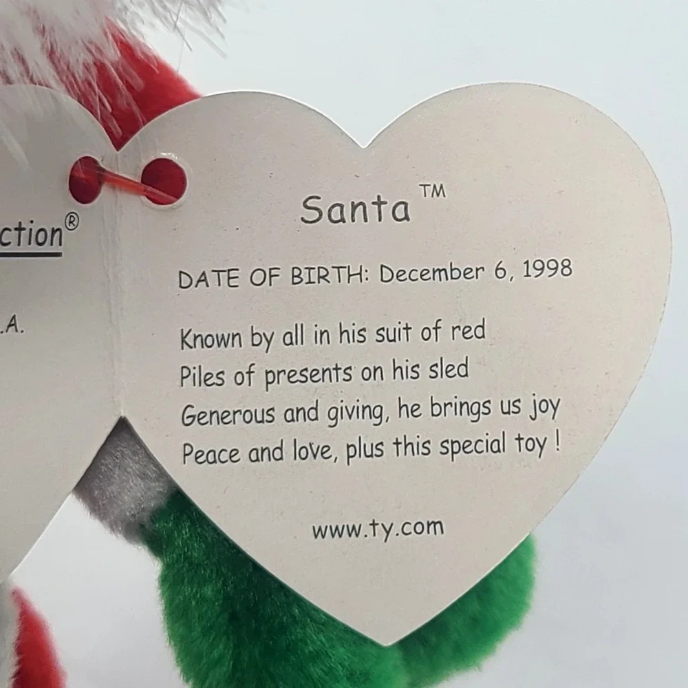 Vtg Ty Beanie Babies Lot Of 3‎ Christmas Santa 98 Snowball 96 Holiday Teddy 98